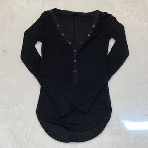 Long Sleeve Black Vneck